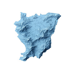 3D Topographic Map of Fukushima Prefecture, Japan