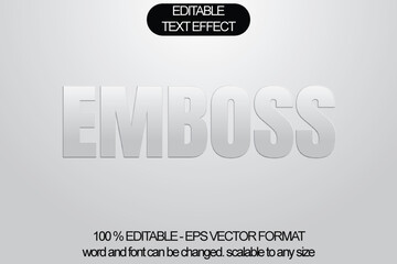 3d white emboss, editable text effect style