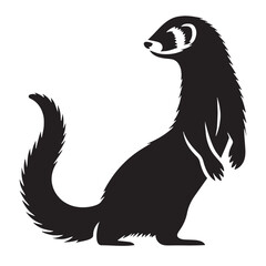 Black silhouette of ferret optimized for minimal vector layouts – ferret silhouette – ferret vector – ferret illustration – silhouette of ferret – ferret icon


