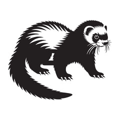 Clean ferret vector asset ideal for icon packs and logo systems &ndash; ferret silhouette &ndash; ferret vector &ndash; ferret illustration &ndash; silhouette of ferret &ndash; ferret icon

