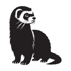 Stylized ferret vector design shaped through clear silhouette patterns – ferret silhouette – ferret vector – ferret illustration – silhouette of ferret – ferret icon

