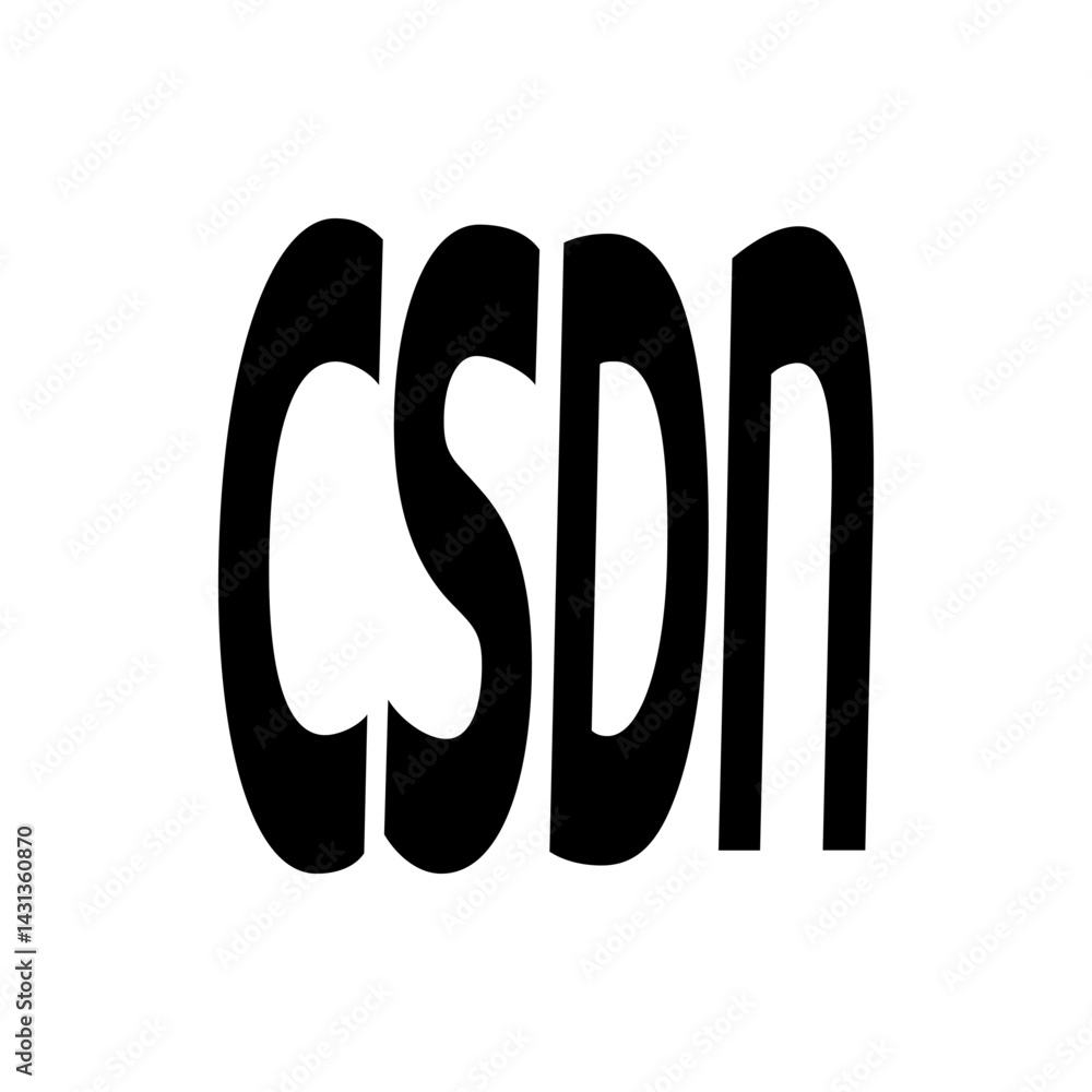 Poster illustration of the letters csdn in bold black font against a plain white background in a simple des