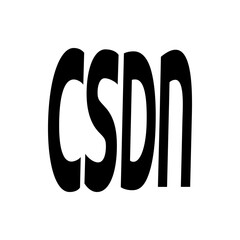 Illustration of the letters csdn in bold black font against a plain white background in a simple design