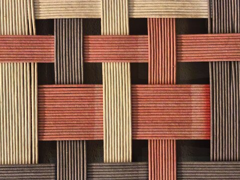 Woven Interlocking Stripes Texture Background in Earth Tones