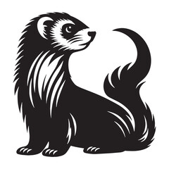 Ferret icon in vector format structured with proportionate silhouette – ferret silhouette – ferret vector – ferret illustration – silhouette of ferret – ferret icon

