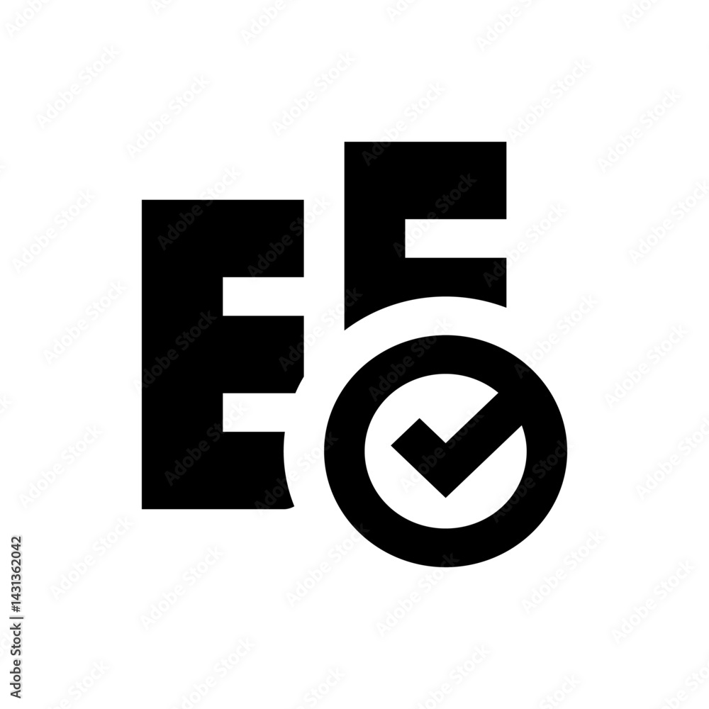 Poster Black checklist icon with three lines and a circle with a checkmark indicating completion and approval