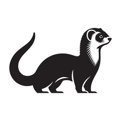 Silhouette of ferret vector illustration designed for graphic harmony – ferret silhouette – ferret vector – ferret illustration – silhouette of ferret – ferret icon

