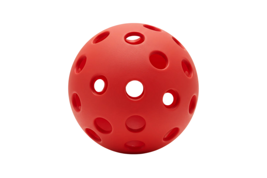 Red Pickleball ball isolated on transparent background png
