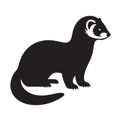 Precision-made ferret silhouette created for digital and printed use – ferret silhouette – ferret vector – ferret illustration – silhouette of ferret – ferret icon

