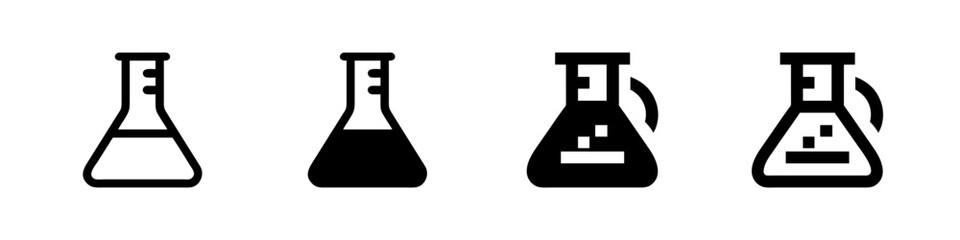 Science Beaker Experiment Vector Icon set