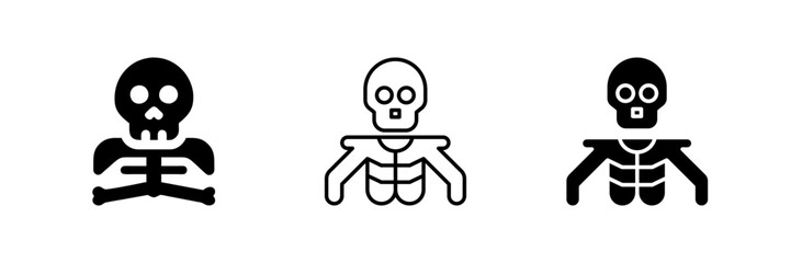 Minimalist Skeleton Vector Icon set