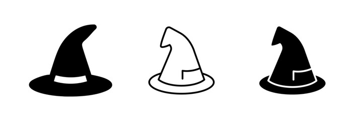Witch Hat Halloween Vector Icon set