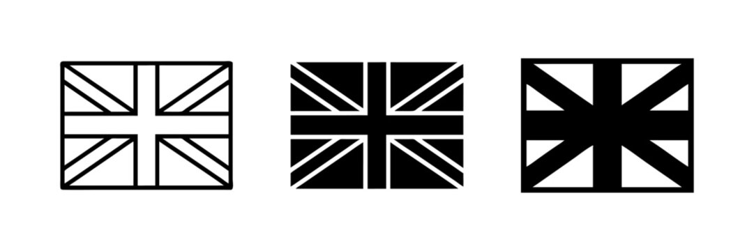 United Kingdom Flag Vector Icon set