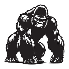 Gorilla silhouette vector illustration designed with design simplicity – gorilla silhouette – gorilla vector – gorilla illustration – silhouette of gorilla – gorilla icon

