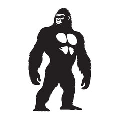 Standalone gorilla silhouette vector design for visual hierarchy – gorilla silhouette – gorilla vector – gorilla illustration – silhouette of gorilla – gorilla icon

