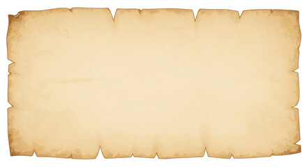 open parchment scroll on white background	