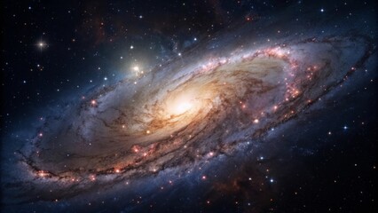 Fototapeta premium Artistic representation of the cosmos emphasizing nebula structure and texture A stunning spiral galaxy filled with stars and cosmic dust in the vast universe.