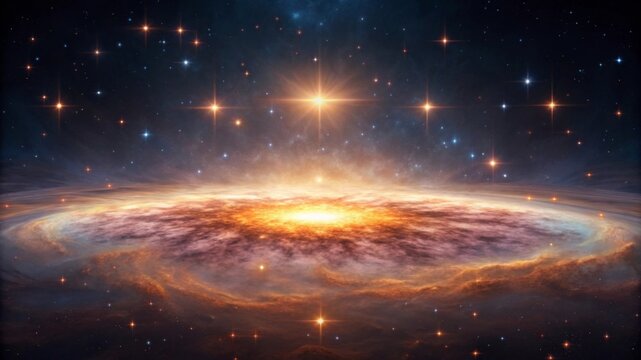 Artistic representation of the cosmos emphasizing nebula structure and texture Majestic cosmic scene showcasing swirling clouds and bright stars in deep space.