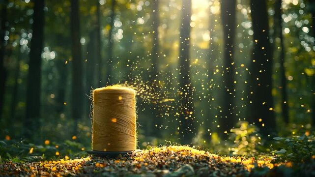 Compostable textiles in lavender holographic spool