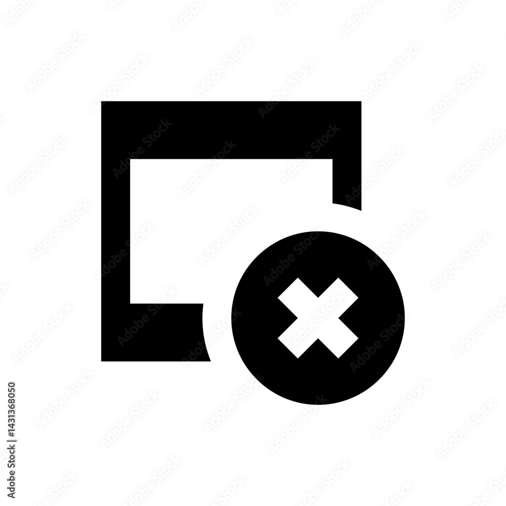 Poster icon depicting a window with a close button overlayed in the bottom right corner of the window frame