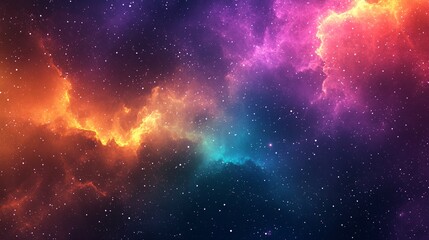 Fototapeta premium Colorful Cosmic Nebula Gradient with Deep Caramel and Aqua Hues
