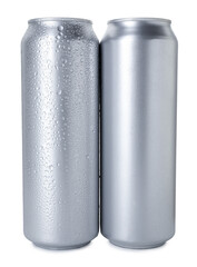 Two blank tin cans isolated on white