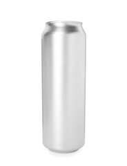 One blank tin can isolated on white