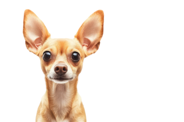 Chihuahua's Portrait: A charming chihuahua with large, expressive eyes gazes directly at the camera, radiating playful innocence and affection. 