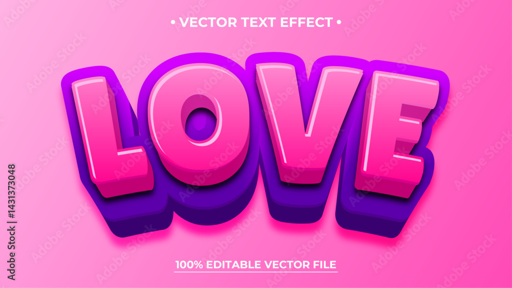 Poster editable text style effect - love text style theme