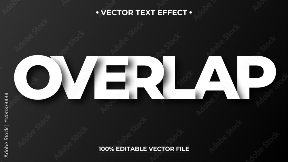 Fototapete overlapping text effect editable font style