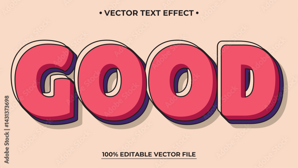 Poster editable text style effect - good retro text in grunge style theme