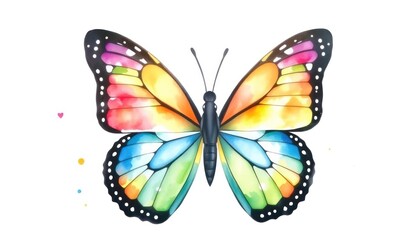 Colorful butterfly watercolor art