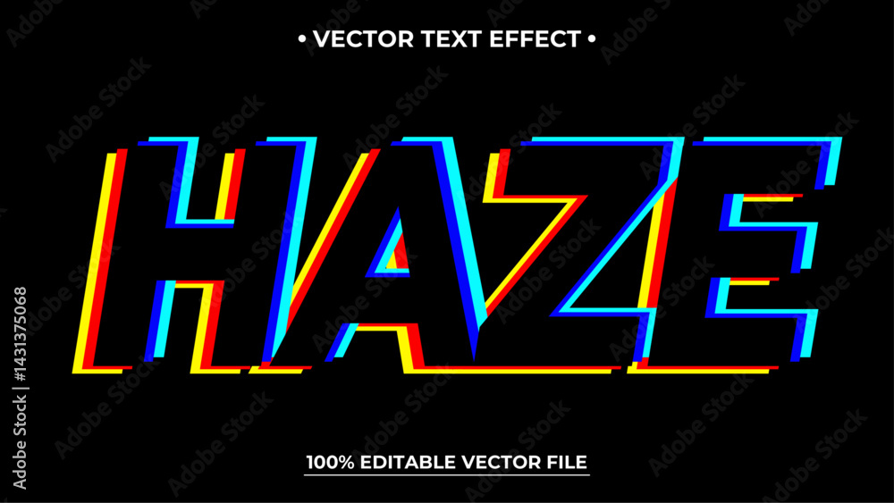 Fototapete glitch text effect neon style editable text effect