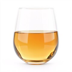 Elegant whiskey glass showcasing rich amber liquid and ice