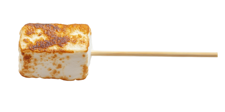 Bread and butter with wooden stick isolated on transparent background.