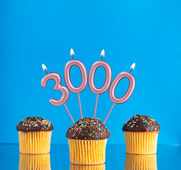 Number of followers or likes - Candle number 3000