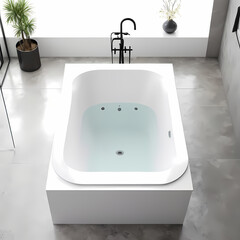 Fototapeta premium Top view of White Bathtub 