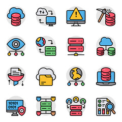 Set of Big Data Flat Icons