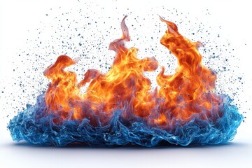 flame red and blue dancing bright