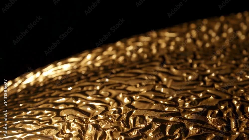 Poster shimmering golden texture with unique patterns and depth effects