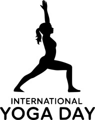 Silhouette of a woman in yoga pose for International Yoga Day.