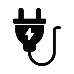 charging plug stencil icon vector illustration