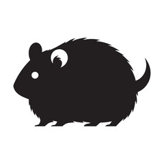 Stylish hamster silhouette vector perfect for clean, professional logo creation – hamster silhouette – hamster vector – hamster illustration – silhouette of hamster – hamster icon

