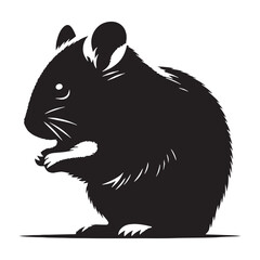 Smooth hamster silhouette vector with minimalistic design for scalable digital art – hamster silhouette – hamster vector – hamster illustration – silhouette of hamster – hamster icon

