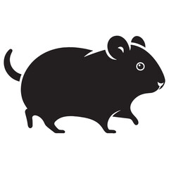 Modern hamster silhouette vector perfect for clean and simple digital branding – hamster silhouette – hamster vector – hamster illustration – silhouette of hamster – hamster icon

