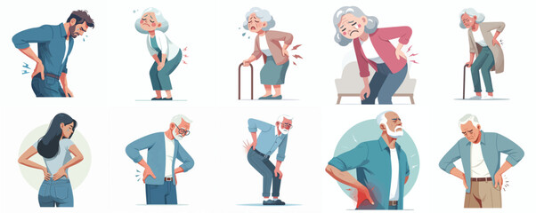 Lower Back Pain Vector Flat Design