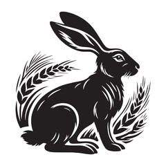 Timeless hare silhouette vector designed for use in logos and professional designs – hare silhouette – hare vector – hare illustration – silhouette of hare – hare icon

