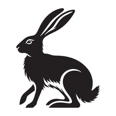 Bold hare silhouette vector for high-end branding and custom design projects – hare silhouette – hare vector – hare illustration – silhouette of hare – hare icon


