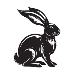 Precise hare silhouette vector with clean lines for professional logo creation – hare silhouette – hare vector – hare illustration – silhouette of hare – hare icon


