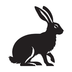 Detailed hare silhouette vector for professional logo design and branding – hare silhouette – hare vector – hare illustration – silhouette of hare – hare icon

